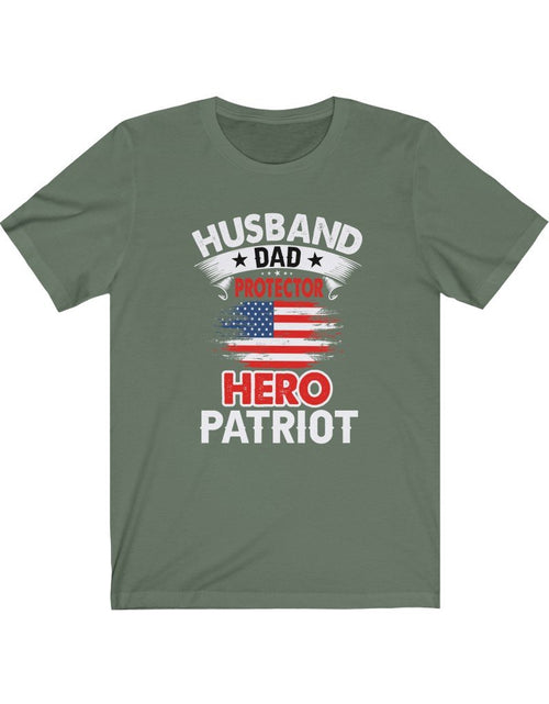 Load image into Gallery viewer, Husband, Dad, Protector, Hero, Patriot Short Sleeve T Shirt
