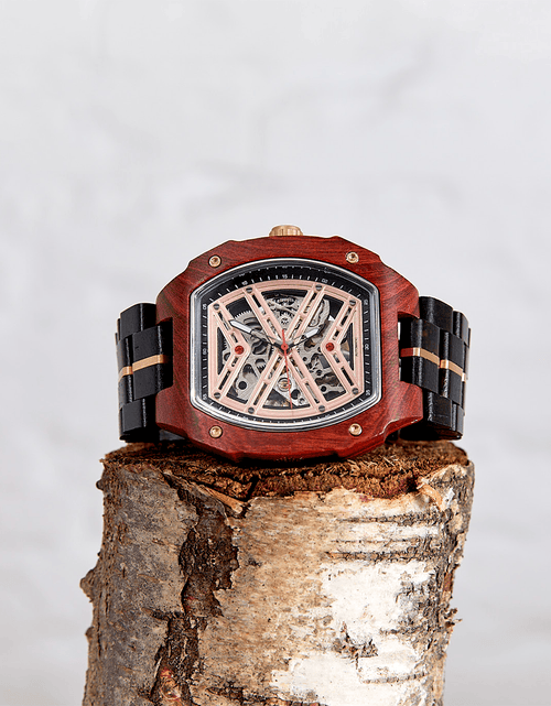 Load image into Gallery viewer, The Mahogany: Wood Watch for Men
