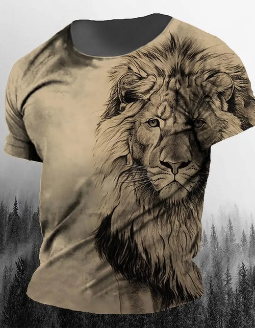 Load image into Gallery viewer, Men&#39;s T-Shirt 3d Animal Print Short-Sleeved O-Neck Top 3d Casual
