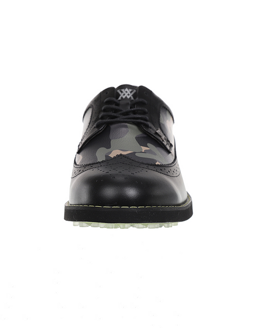 Load image into Gallery viewer, ANew Golf: Men&#39;s Camo Wingtip Brogue Shoes - Black
