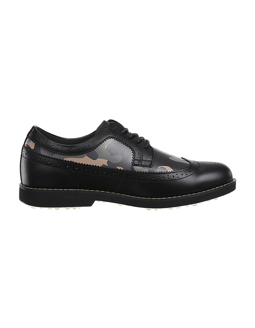 Load image into Gallery viewer, ANew Golf: Men&#39;s Camo Wingtip Brogue Shoes - Black
