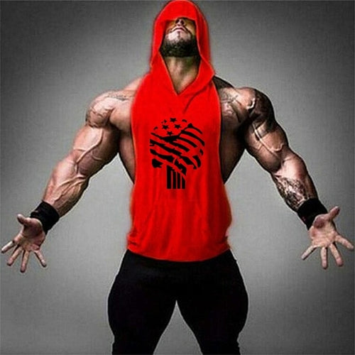 Load image into Gallery viewer, Brand Gym Clothing Fitness Men Cotton Tanktop with hooded Mens
