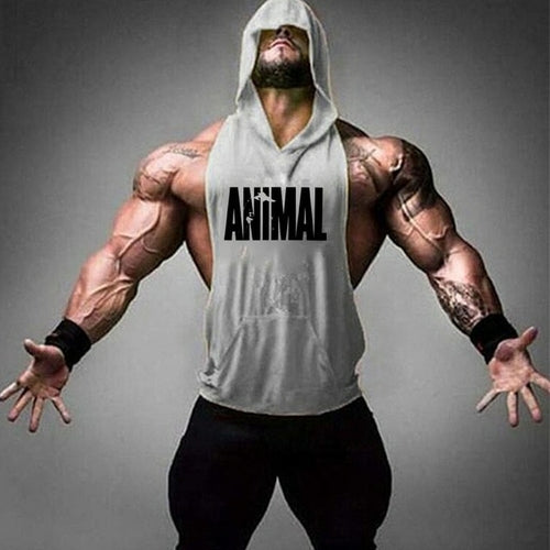 Load image into Gallery viewer, Brand Gym Clothing Fitness Men Cotton Tanktop with hooded Mens
