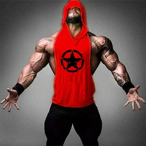 Load image into Gallery viewer, Brand Gym Clothing Fitness Men Cotton Tanktop with hooded Mens
