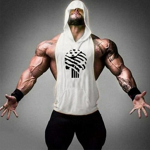 Load image into Gallery viewer, Brand Gym Clothing Fitness Men Cotton Tanktop with hooded Mens
