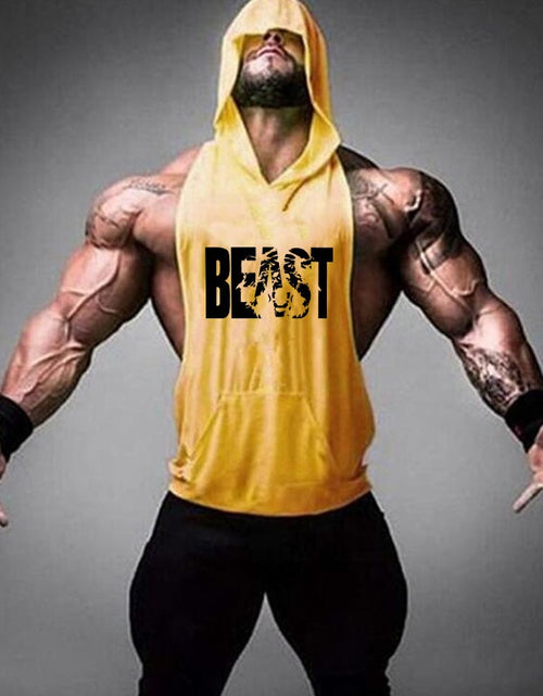 Load image into Gallery viewer, Brand Gym Clothing Fitness Men Cotton Tanktop with hooded Mens
