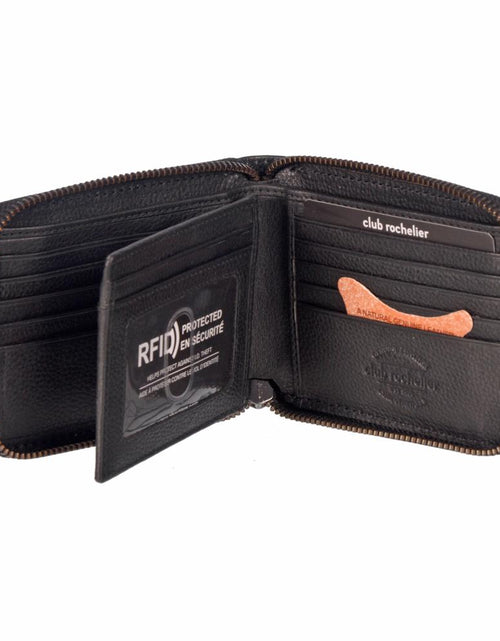 Load image into Gallery viewer, Men&#39;s Full Leather Zipper Around Wallet with Center Wing
