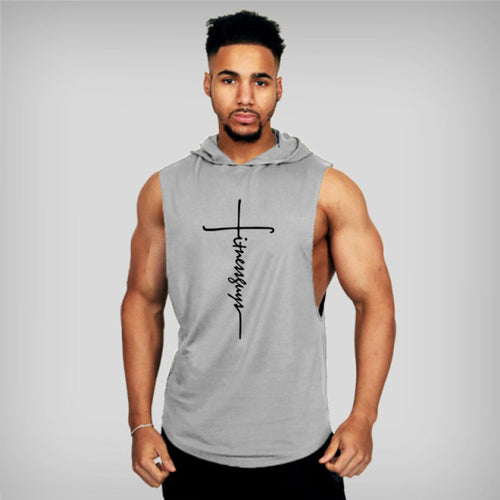 Load image into Gallery viewer, Muscle Fitness Guys Gym Clothing Mens Bodybuilding Hooded Tank Top Men
