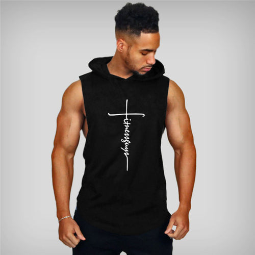 Load image into Gallery viewer, Muscle Fitness Guys Gym Clothing Mens Bodybuilding Hooded Tank Top Men
