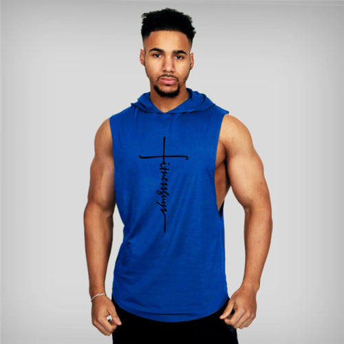 Load image into Gallery viewer, Muscle Fitness Guys Gym Clothing Mens Bodybuilding Hooded Tank Top Men
