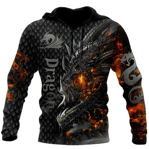 Load image into Gallery viewer, New Wolf Hooded Sweatshirts Men&#39;s Clothing Casual With 3D Printed Long
