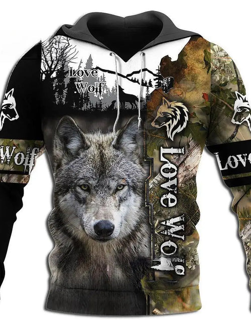 Load image into Gallery viewer, New Wolf Hooded Sweatshirts Men&#39;s Clothing Casual With 3D Printed Long
