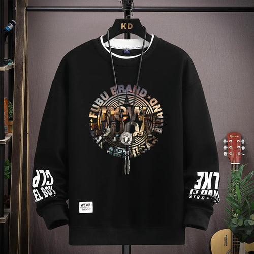 Load image into Gallery viewer, Autumn Men&#39;s Sweatshirt Khaki O Neck Harajuku Exclusive Design Top
