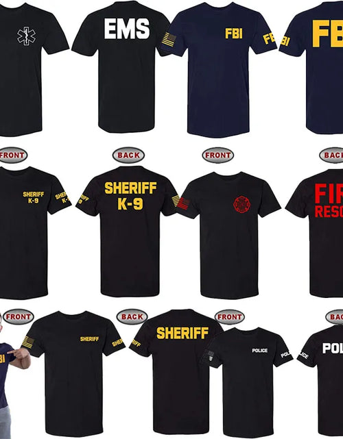 Load image into Gallery viewer, Law Enforcement Tee - Police EMS FBI Fire Rescue Sheriff K-9 Two-Sided
