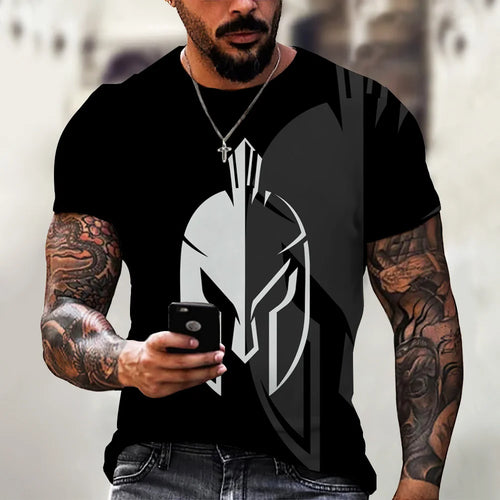 Load image into Gallery viewer, 2024 New Spartan Warrior Men&#39;s T-shirt Cotton Tops 3D Printed Short
