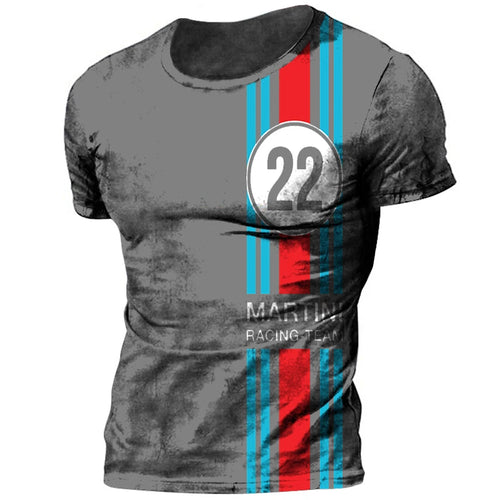 2023 Summer T-Shirt Men Vintage Print 3D American Route 66 T Shirt