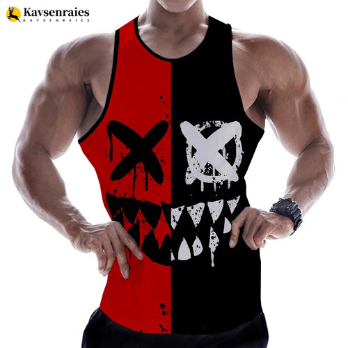 Load image into Gallery viewer, Devil Smiling Face 2023 Fashion Summer Men Tank Tops Sleeveless Spring
