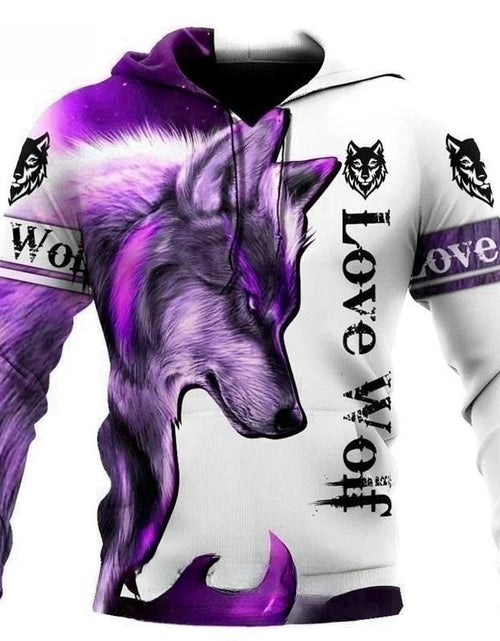 Load image into Gallery viewer, New Wolf Hooded Sweatshirts Men&#39;s Clothing Casual With 3D Printed Long
