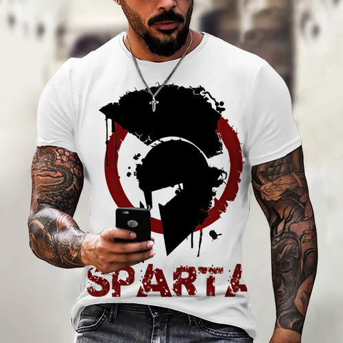 Load image into Gallery viewer, 2024 New Spartan Warrior Men&#39;s T-shirt Cotton Tops 3D Printed Short
