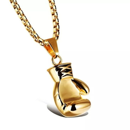 Plated Boxing Glove Pendant Necklace