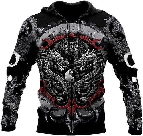 Load image into Gallery viewer, New Wolf Hooded Sweatshirts Men&#39;s Clothing Casual With 3D Printed Long
