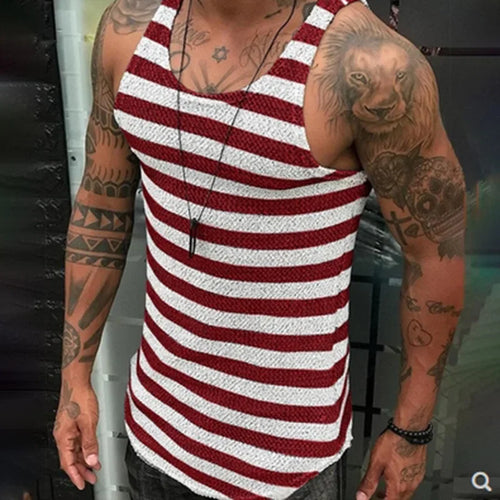 New 2024 Summer Vintage Ripped Knitted Tank Tops Men Slit Design Vest