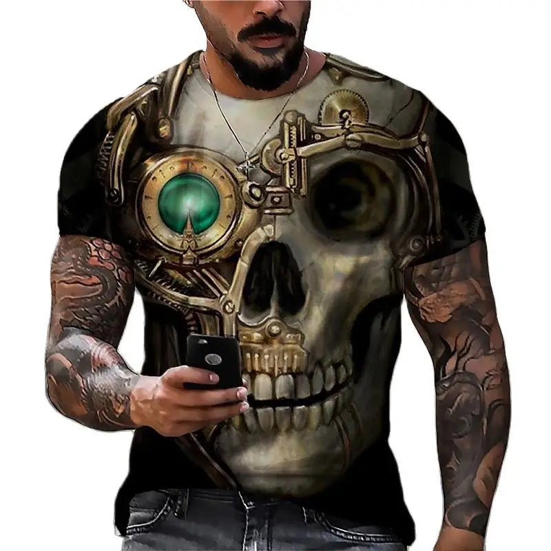 2022 Men's Skull Tshirt 3D Printed Skull Graphic T-shirts For Men