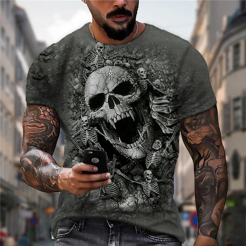 Load image into Gallery viewer, 2022 Men&#39;s Skull Tshirt 3D Printed Skull Graphic T-shirts For Men
