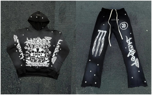 Load image into Gallery viewer, JP Mens Hoodie Sweatshirts and Sweatpants Two Piece Gothic Winter
