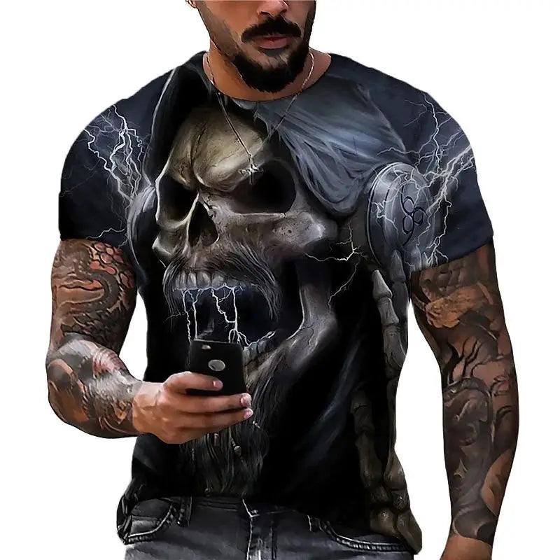 2022 Men's Skull Tshirt 3D Printed Skull Graphic T-shirts For Men