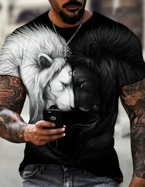 Load image into Gallery viewer, Men&#39;s T-Shirt 3d Animal Print Short-Sleeved O-Neck Top 3d Casual
