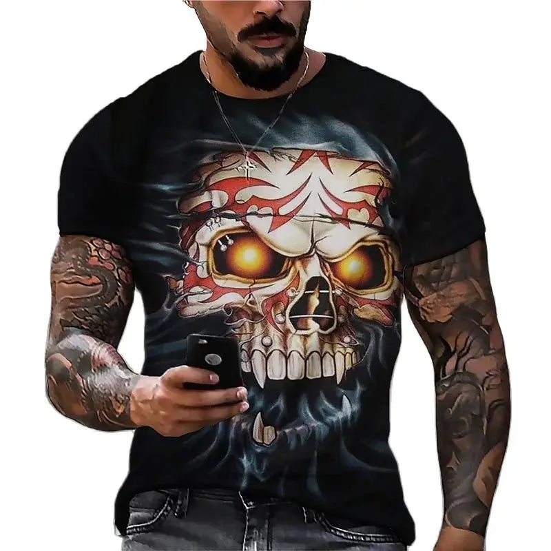 2022 Men's Skull Tshirt 3D Printed Skull Graphic T-shirts For Men