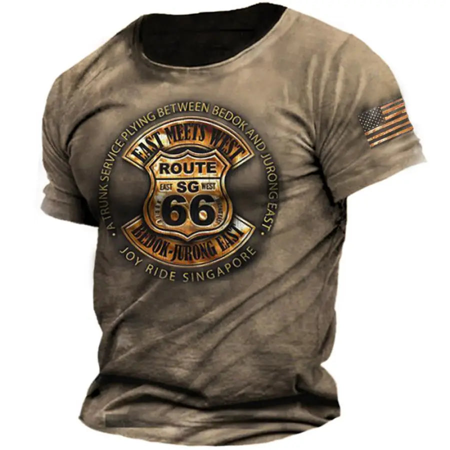 Route 66 3D Print T-shirt Men Women Fashion T-shirt Kids Boy Girl