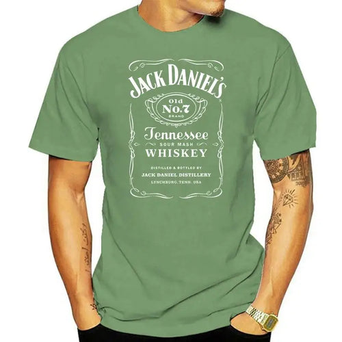 t shirt  Whiskey Whisky T-shirt Mens Round Neck Short Sleeves Cotton