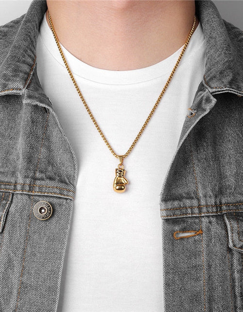 Load image into Gallery viewer, Plated Boxing Glove Pendant Necklace
