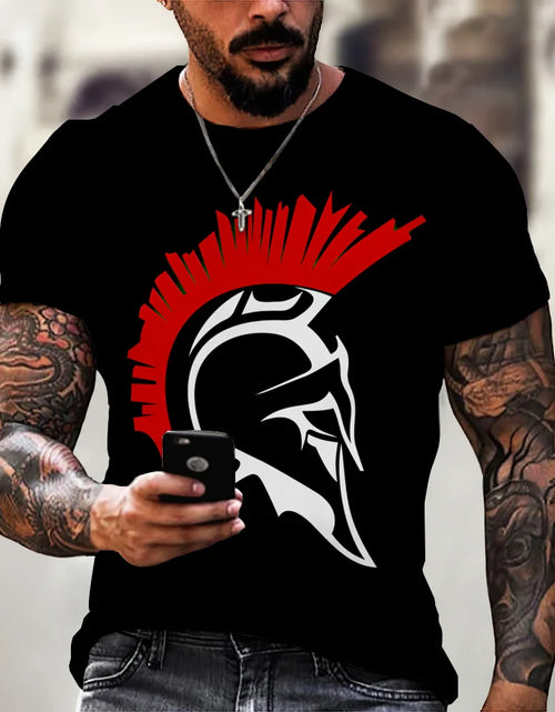 Load image into Gallery viewer, 2024 New Spartan Warrior Men&#39;s T-shirt Cotton Tops 3D Printed Short
