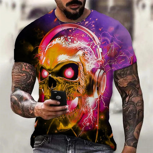 Load image into Gallery viewer, 2022 Men&#39;s Skull Tshirt 3D Printed Skull Graphic T-shirts For Men
