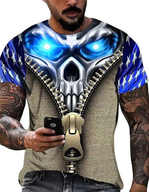 Load image into Gallery viewer, 2022 Men&#39;s Skull Tshirt 3D Printed Skull Graphic T-shirts For Men
