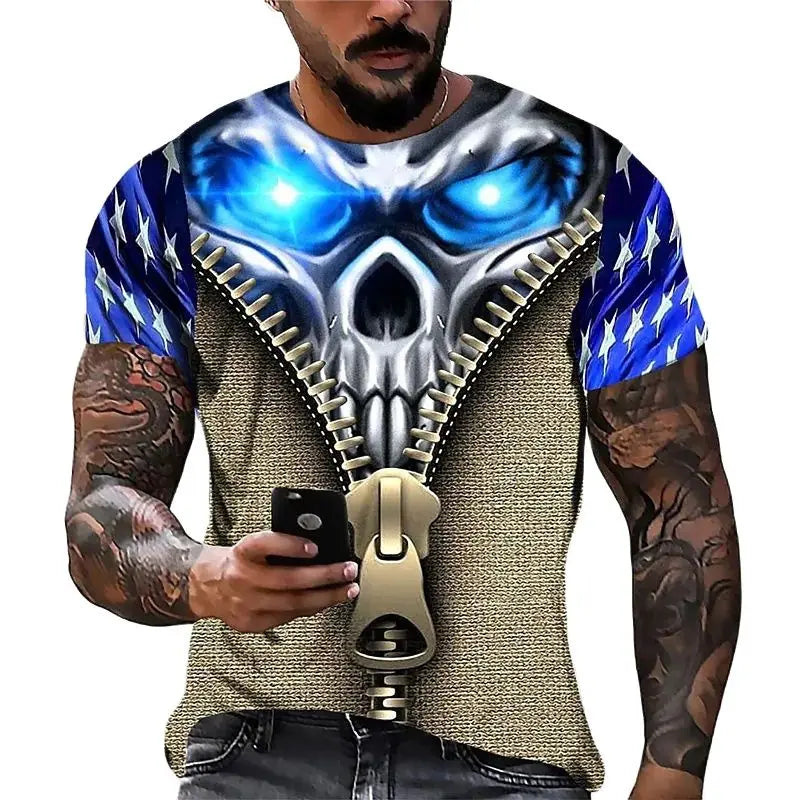 2022 Men's Skull Tshirt 3D Printed Skull Graphic T-shirts For Men