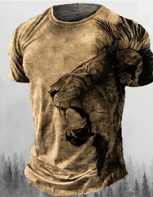 Load image into Gallery viewer, Men&#39;s T-Shirt 3d Animal Print Short-Sleeved O-Neck Top 3d Casual
