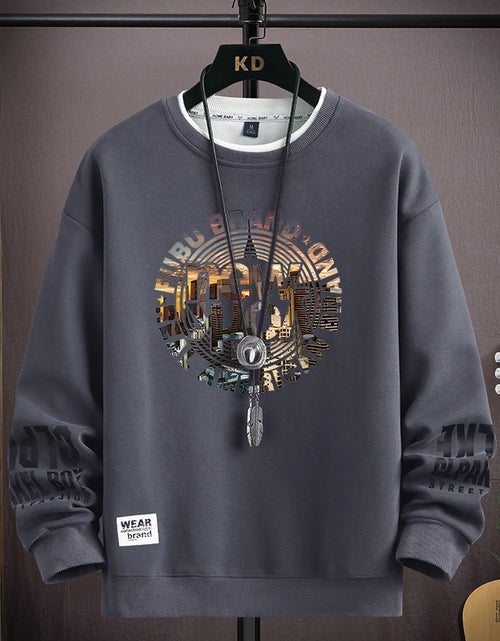 Load image into Gallery viewer, Autumn Men&#39;s Sweatshirt Khaki O Neck Harajuku Exclusive Design Top
