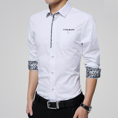 Load image into Gallery viewer, Mens Long Sleeve Button Down Shirt With Floral Details
