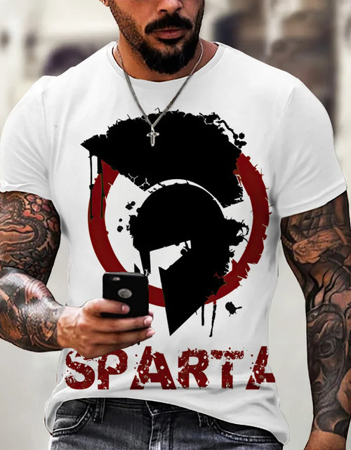 Load image into Gallery viewer, 2024 New Spartan Warrior Men&#39;s T-shirt Cotton Tops 3D Printed Short
