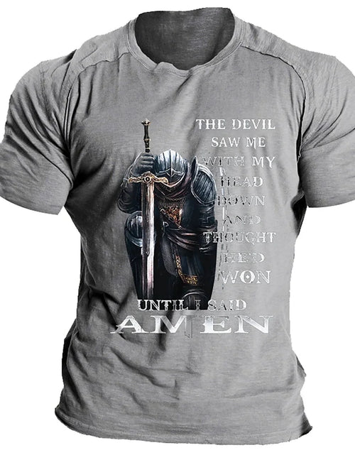 Load image into Gallery viewer, Vintage T-Shirt Men&#39;S 3D Knight Print T Shirt Summer Street Hip Hop
