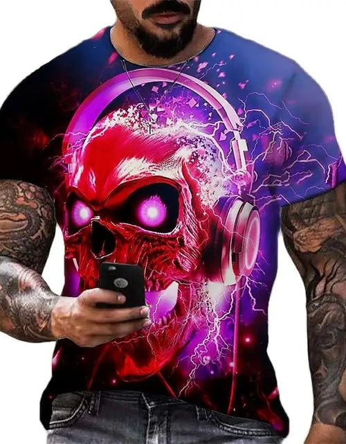 Load image into Gallery viewer, 2022 Men&#39;s Skull Tshirt 3D Printed Skull Graphic T-shirts For Men
