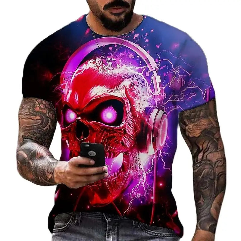 2022 Men's Skull Tshirt 3D Printed Skull Graphic T-shirts For Men