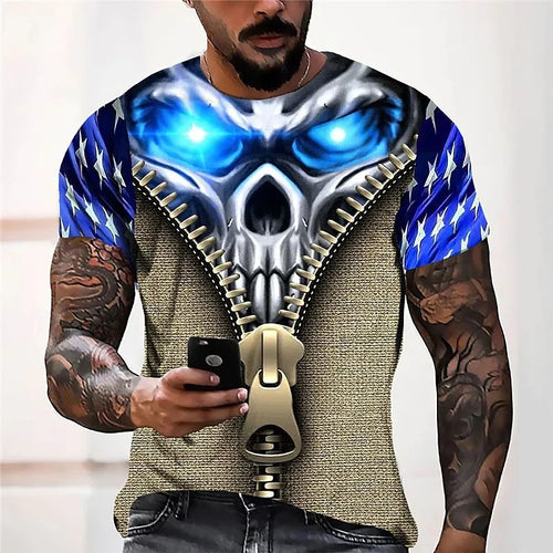 Load image into Gallery viewer, 2022 Men&#39;s Skull Tshirt 3D Printed Skull Graphic T-shirts For Men
