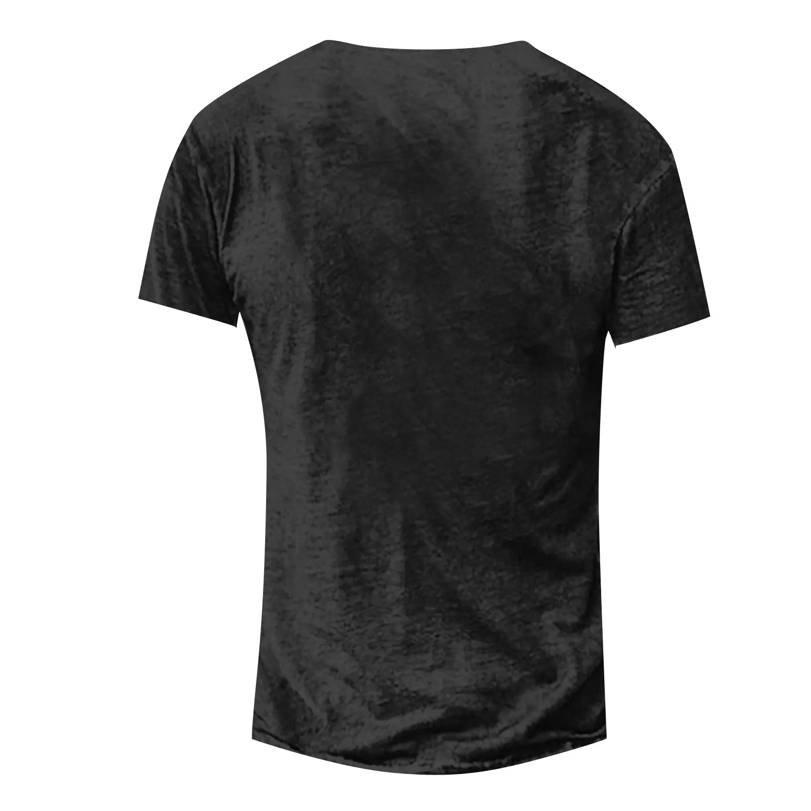 Men Henley Collar T Shirt V-Neck Short Sleeve Tops Breathable Tee