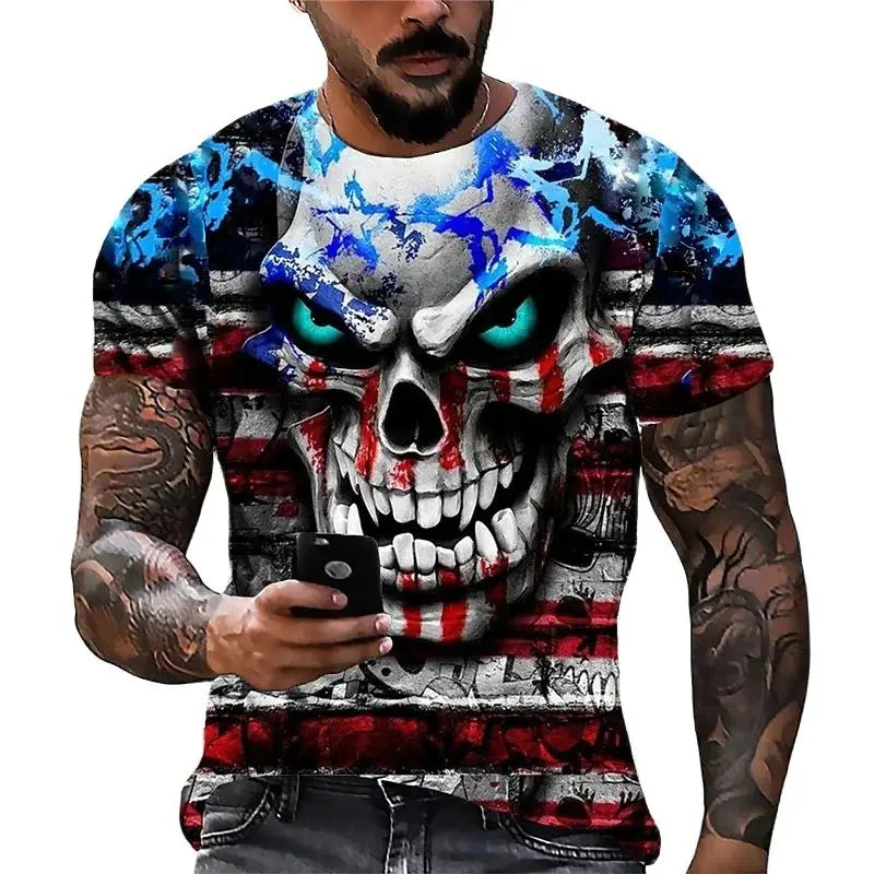 2022 Men's Skull Tshirt 3D Printed Skull Graphic T-shirts For Men