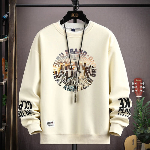 Load image into Gallery viewer, Autumn Men&#39;s Sweatshirt Khaki O Neck Harajuku Exclusive Design Top
